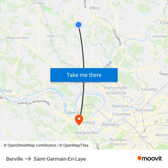 Berville to Saint-Germain-En-Laye map