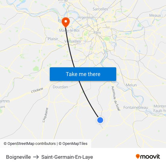 Boigneville to Saint-Germain-En-Laye map