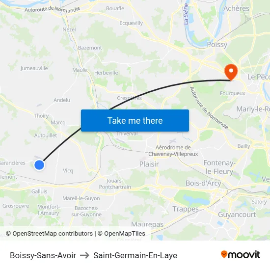 Boissy-Sans-Avoir to Saint-Germain-En-Laye map