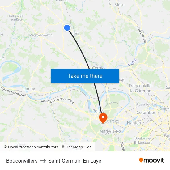 Bouconvillers to Saint-Germain-En-Laye map