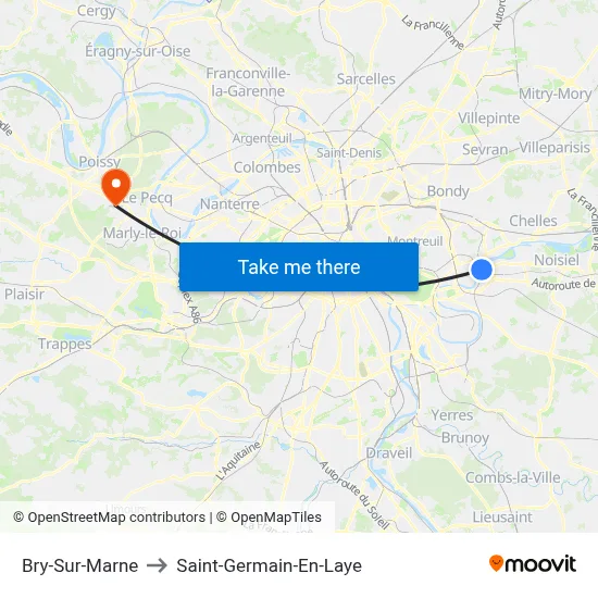 Bry-Sur-Marne to Saint-Germain-En-Laye map