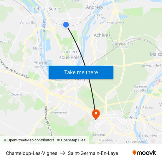 Chanteloup-Les-Vignes to Saint-Germain-En-Laye map