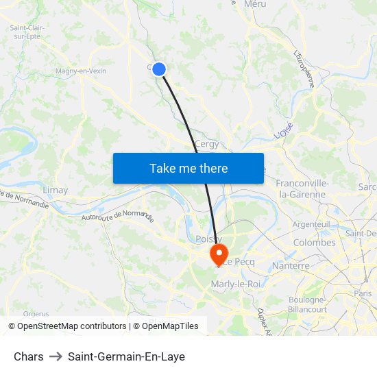 Chars to Saint-Germain-En-Laye map