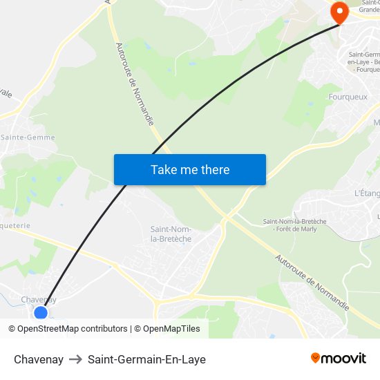 Chavenay to Saint-Germain-En-Laye map