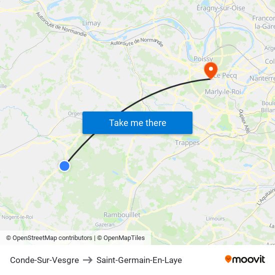 Conde-Sur-Vesgre to Saint-Germain-En-Laye map