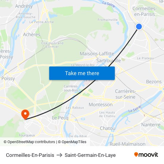 Cormeilles-En-Parisis to Saint-Germain-En-Laye map
