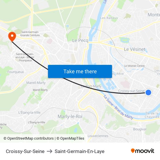 Croissy-Sur-Seine to Saint-Germain-En-Laye map