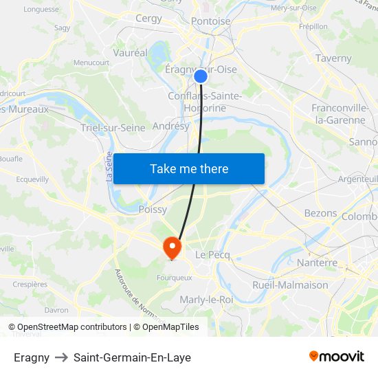 Eragny to Saint-Germain-En-Laye map