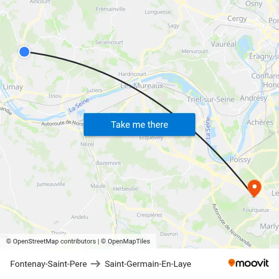 Fontenay-Saint-Pere to Saint-Germain-En-Laye map
