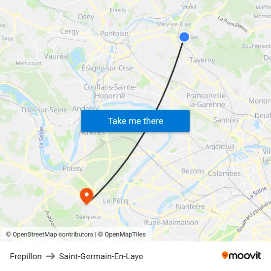 Frepillon to Saint-Germain-En-Laye map