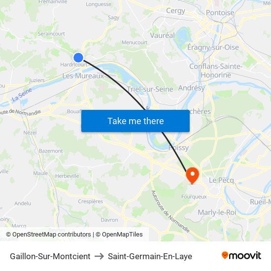 Gaillon-Sur-Montcient to Saint-Germain-En-Laye map
