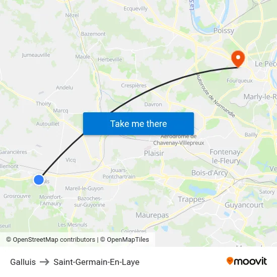 Galluis to Saint-Germain-En-Laye map