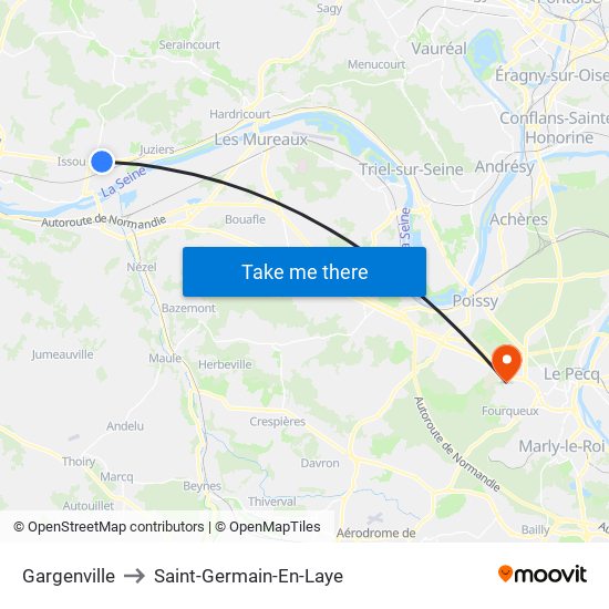 Gargenville to Saint-Germain-En-Laye map