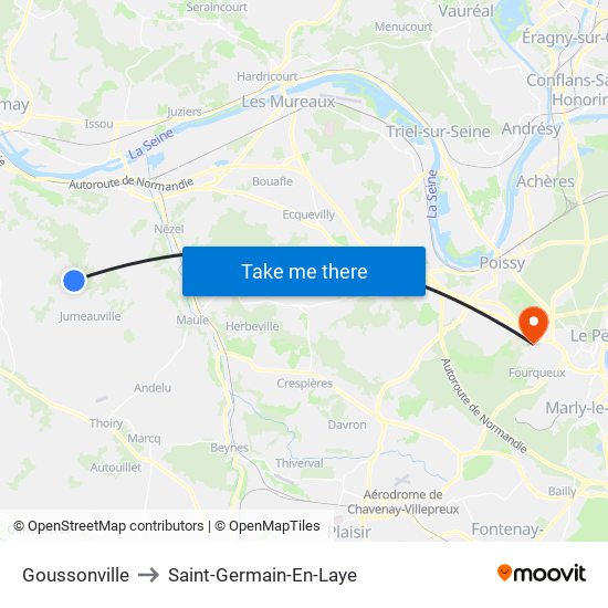 Goussonville to Saint-Germain-En-Laye map