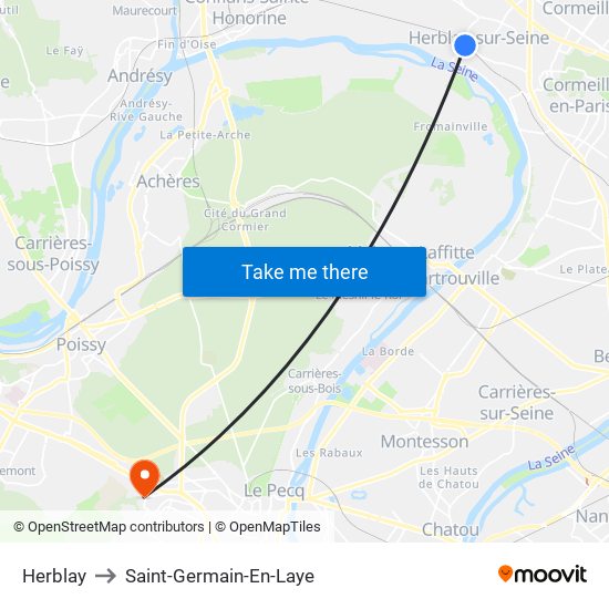 Herblay to Saint-Germain-En-Laye map