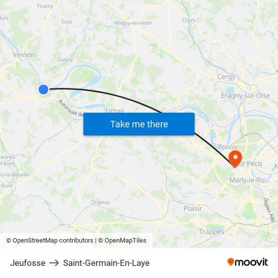 Jeufosse to Saint-Germain-En-Laye map