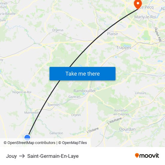 Jouy to Saint-Germain-En-Laye map