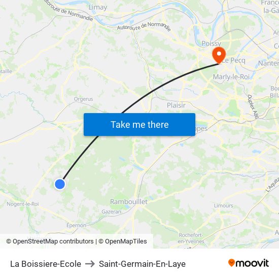 La Boissiere-Ecole to Saint-Germain-En-Laye map