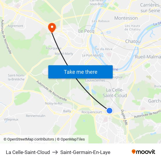 La Celle-Saint-Cloud to Saint-Germain-En-Laye map