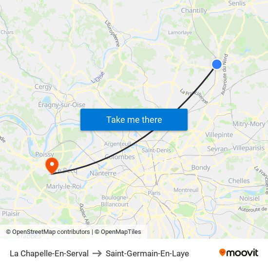 La Chapelle-En-Serval to Saint-Germain-En-Laye map