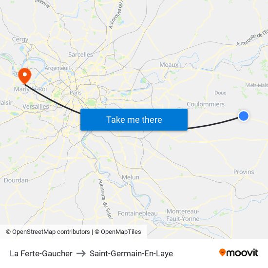 La Ferte-Gaucher to Saint-Germain-En-Laye map