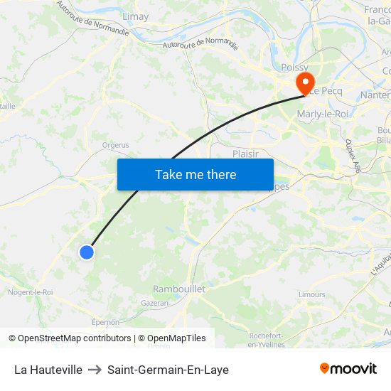 La Hauteville to Saint-Germain-En-Laye map