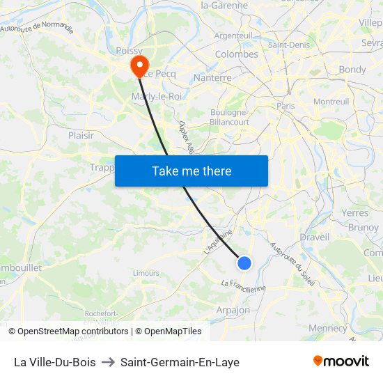 La Ville-Du-Bois to Saint-Germain-En-Laye map