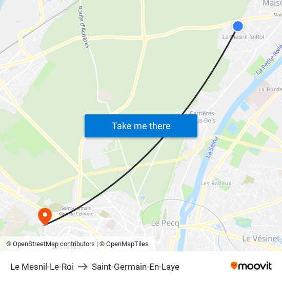 Le Mesnil-Le-Roi to Saint-Germain-En-Laye map