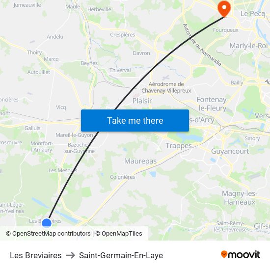 Les Breviaires to Saint-Germain-En-Laye map