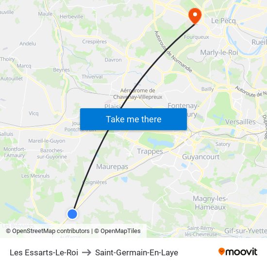 Les Essarts-Le-Roi to Saint-Germain-En-Laye map