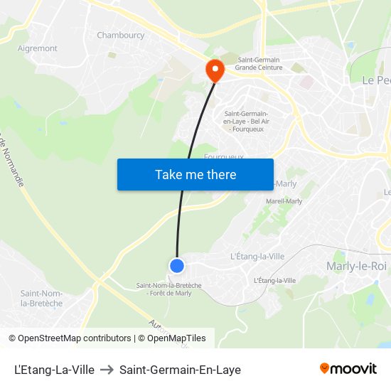 L'Etang-La-Ville to Saint-Germain-En-Laye map