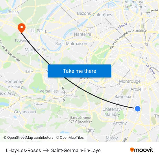 L'Hay-Les-Roses to Saint-Germain-En-Laye map