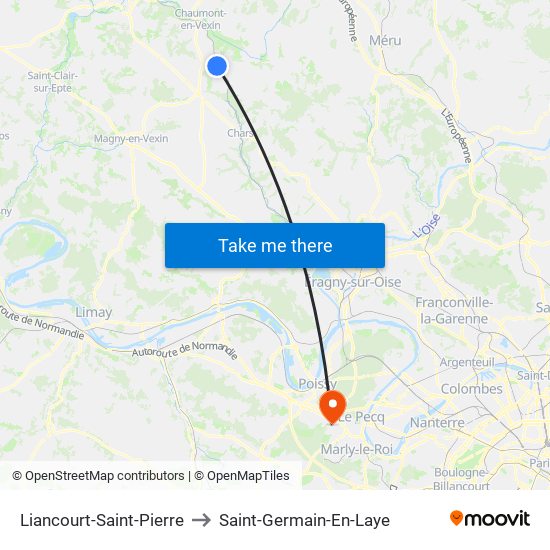 Liancourt-Saint-Pierre to Saint-Germain-En-Laye map