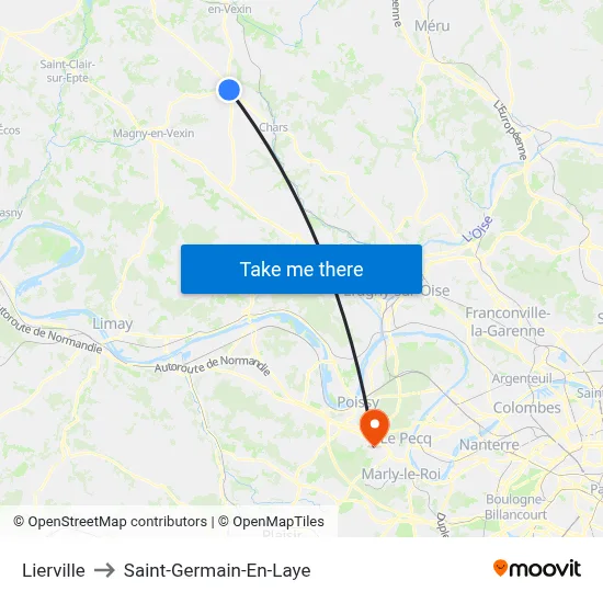Lierville to Saint-Germain-En-Laye map