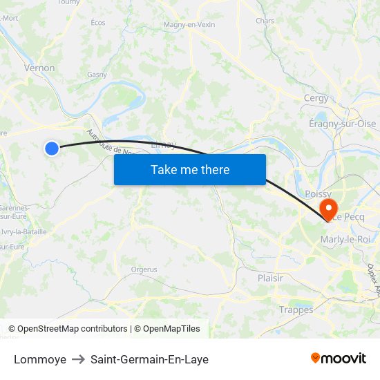 Lommoye to Saint-Germain-En-Laye map