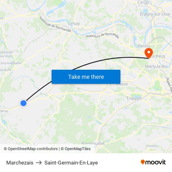 Marchezais to Saint-Germain-En-Laye map