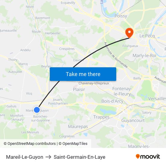 Mareil-Le-Guyon to Saint-Germain-En-Laye map