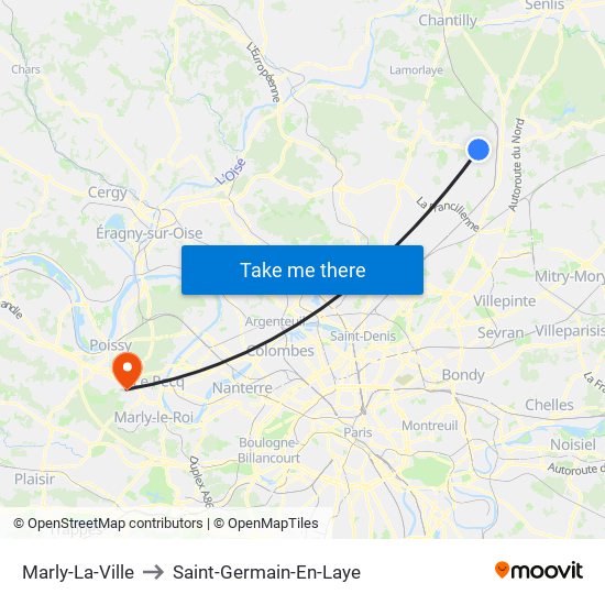 Marly-La-Ville to Saint-Germain-En-Laye map