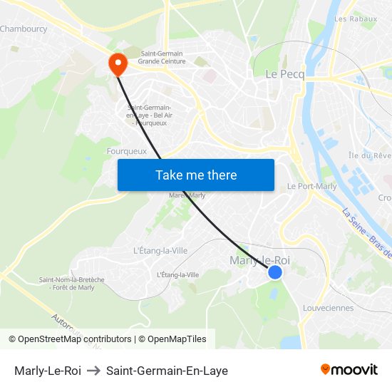Marly-Le-Roi to Saint-Germain-En-Laye map