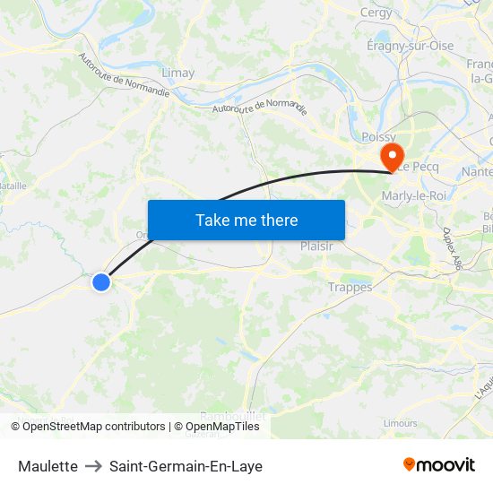 Maulette to Saint-Germain-En-Laye map