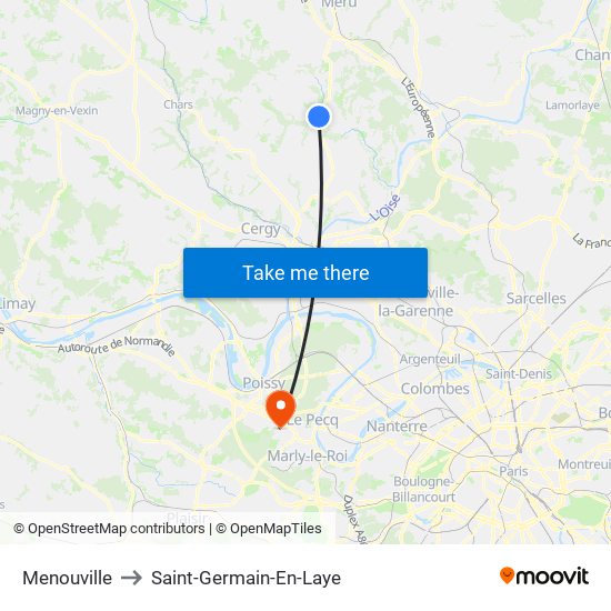 Menouville to Saint-Germain-En-Laye map