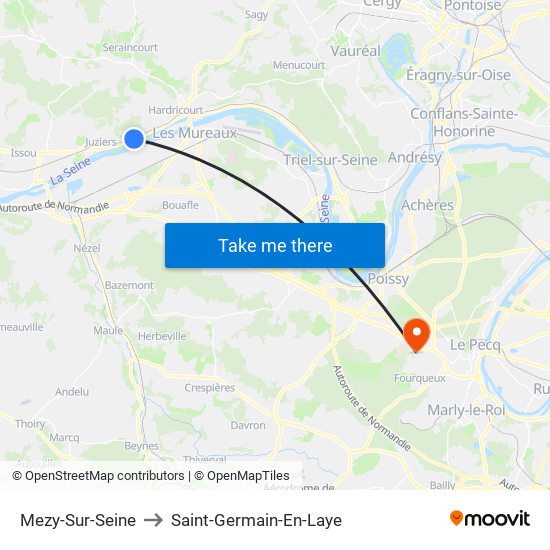 Mezy-Sur-Seine to Saint-Germain-En-Laye map