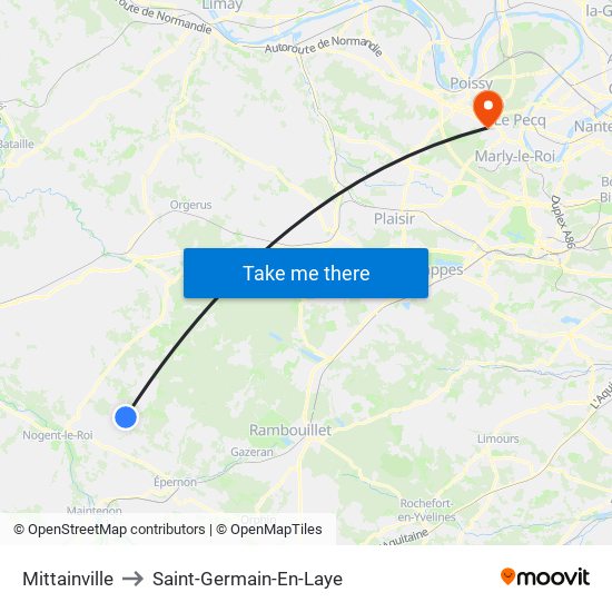 Mittainville to Saint-Germain-En-Laye map