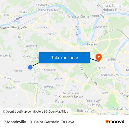 Montainville to Saint-Germain-En-Laye map