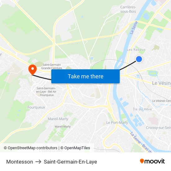 Montesson to Saint-Germain-En-Laye map