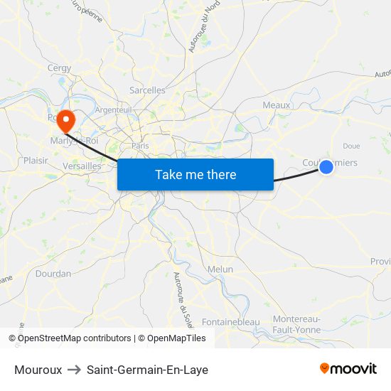 Mouroux to Saint-Germain-En-Laye map