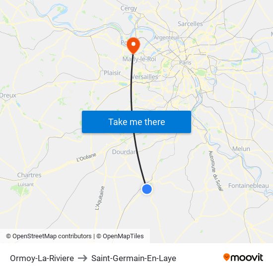 Ormoy-La-Riviere to Saint-Germain-En-Laye map