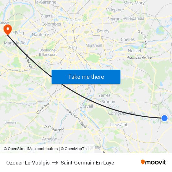 Ozouer-Le-Voulgis to Saint-Germain-En-Laye map