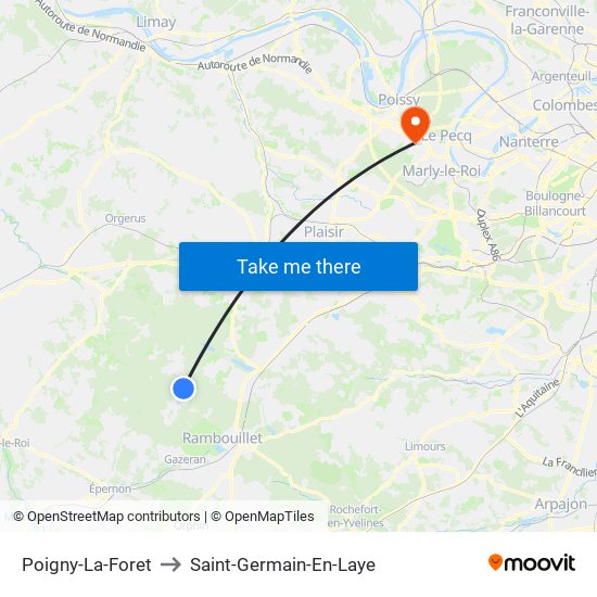 Poigny-La-Foret to Saint-Germain-En-Laye map