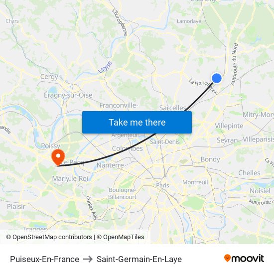 Puiseux-En-France to Saint-Germain-En-Laye map